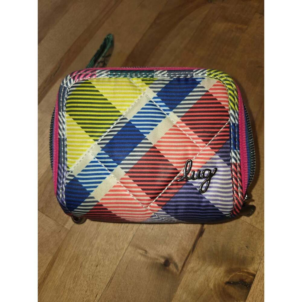Lug Splits SE RFID Quilted Zip-Around Wallet Wristlet - Playful Plaid